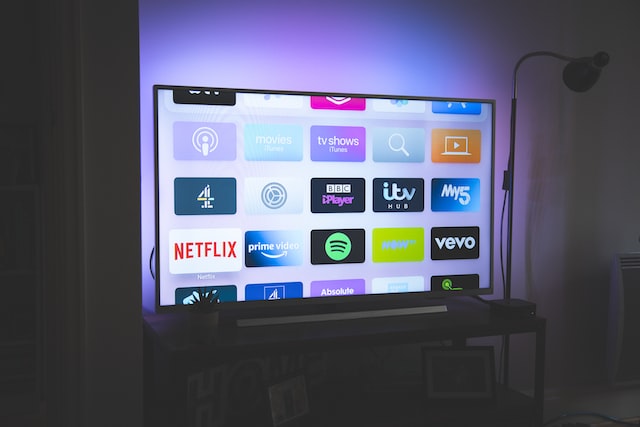 smart tv opened on a tv